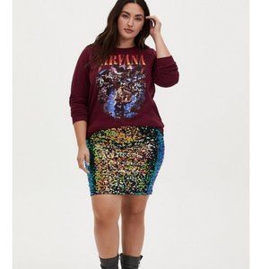 Torrid Ombre Sequin Skirt (NWT, Size 1X, 14-16)